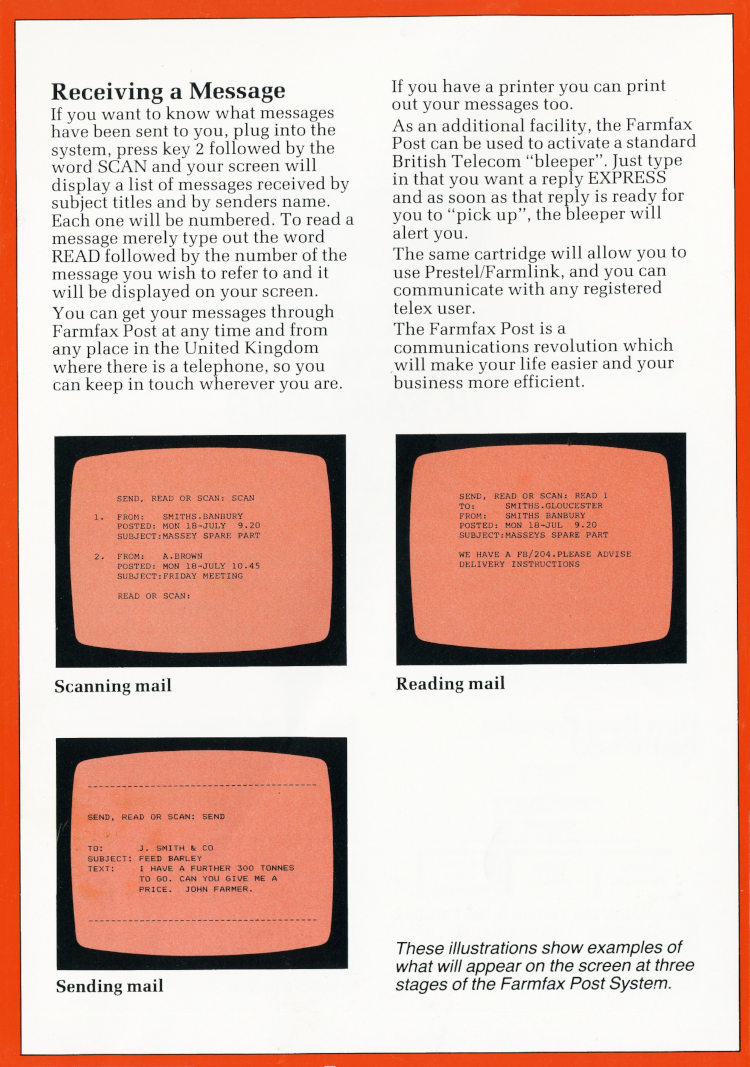 FarmFax POST (Modem) leaflet Back