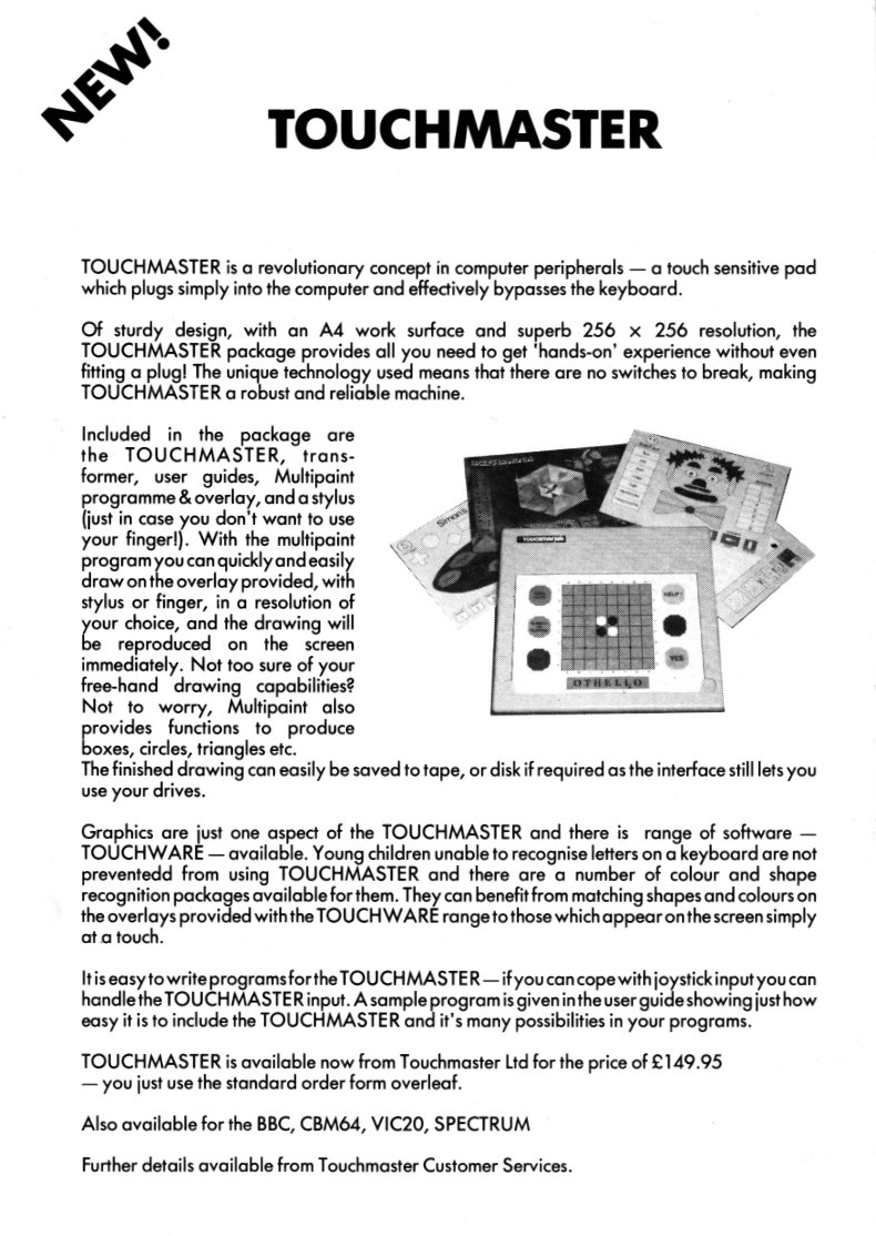 Touchmaster News leaflet (front)